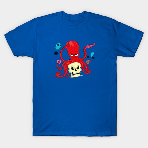 Cute giant octopus with skull T-Shirt by MariRiUA